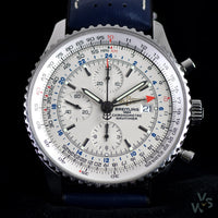 2010 Breitling Navitimer World Chronograph Ref. A2432212/G571 - Silver Dial - Full set box and papers - Vintage Watch Specialist