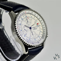 2010 Breitling Navitimer World Chronograph Ref. A2432212/G571 - Silver Dial - Full set box and papers - Vintage Watch Specialist