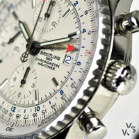 2010 Breitling Navitimer World Chronograph Ref. A2432212/G571 - Silver Dial - Full set box and papers - Vintage Watch Specialist