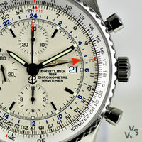 2010 Breitling Navitimer World Chronograph Ref. A2432212/G571 - Silver Dial - Full set box and papers - Vintage Watch Specialist