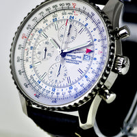 2010 Breitling Navitimer World Chronograph Ref. A2432212/G571 - Silver Dial - Full set box and papers - Vintage Watch Specialist