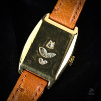 9k Gold Vintage Jump Hours Watch - c.1920s - Vintage Watch Specialist