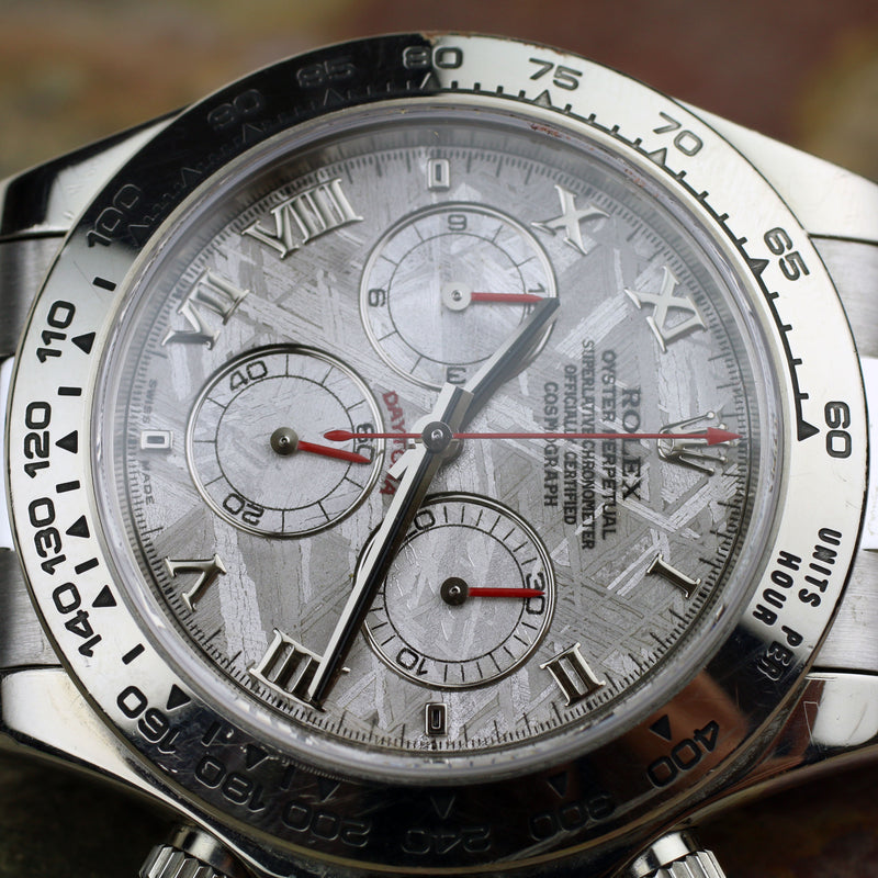 c.2005 Rolex Cosmograph Daytona Meteorite Dial - White gold - Ref.116519 - Vintage Watch Specialist