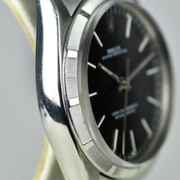 Rolex Oyster Perpetual - Stunning Black Dial and Engine Turned Bezel - Ref.1002, Calibre 1570 - c.1979