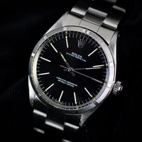 Rolex Oyster Perpetual - Stunning Black Dial and Engine Turned Bezel - Ref.1002, Calibre 1570 - c.1979