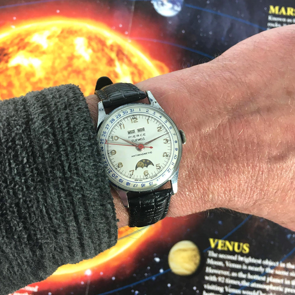Pierce Triple Calendar Moon Phase - Calibre 103CLD - Chrome Plated Case***NOW SOLD***