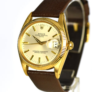 Rolex Oyster Perpetual - Date - 18ct Gold - Model Ref: 1503 - 1 million Serial, c.1965