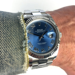 ***SOLD***Rolex - New and Unworn - 41mm - Oyster Perpetual Datejust - Blue Roman Dial - Model 126334 with Box and Papers