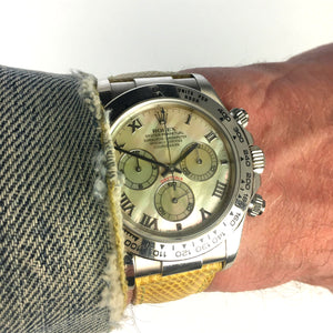 Rolex 18k White Gold Ref: 116519 - Oyster Perpetual Cosmograph Daytona - Yellow Mother of Pearl Dial - Sold New 2004***NOW SOLD***