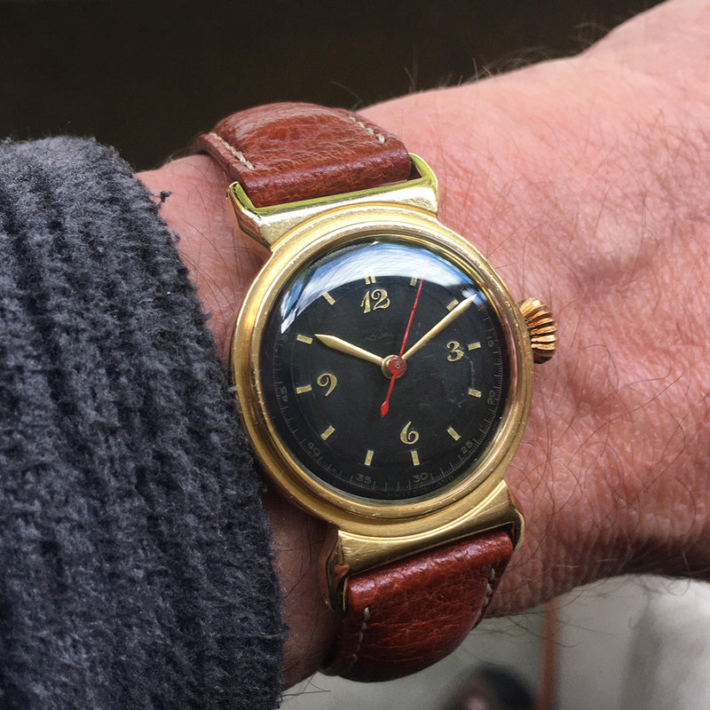 Movado Chronometre - 14k Gold - Francois Borgel Case - Breguet Style Dial - c.1950s