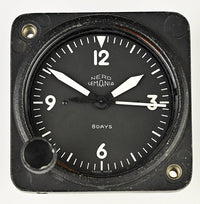 Nero Lemania 7510 - 8 Day Aircraft Cockpit Clock - Dated 1958 - Original Condition with Military Markings ***SOLD***