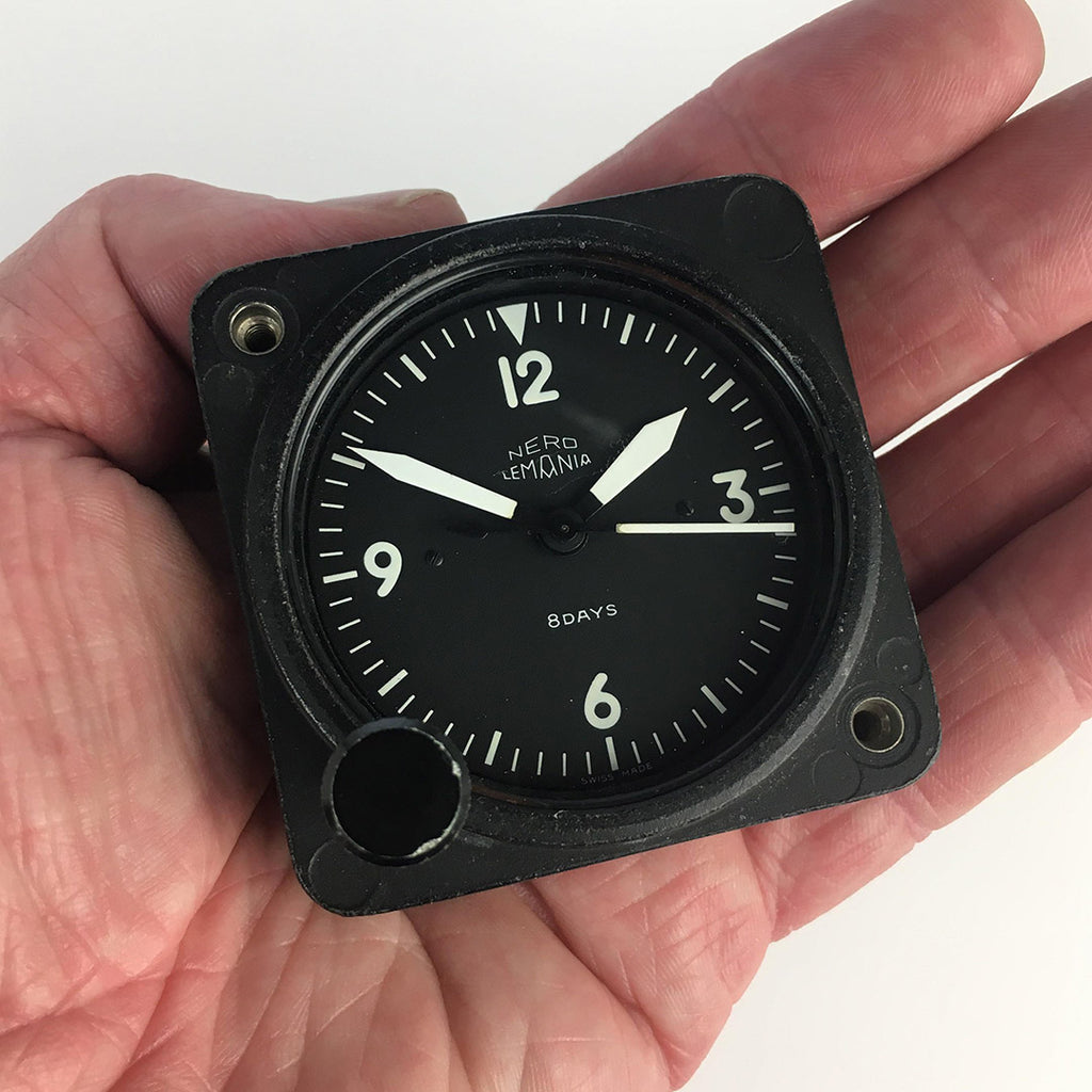Nero Lemania 7510 - 8 Day Aircraft Cockpit Clock - Dated 1958 - Original Condition with Military Markings ***SOLD***