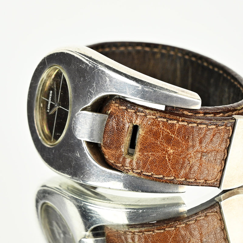Longines Serge Manzon Solid Silver 'Stirrup' Watch - c.1972 - Original Box ***ON HOLD***