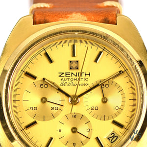 A Most Appealing Gold Plated Zenith Automatic - El Primero Chronograph - Model 20-0220-418 - circa. 1970 - Vintage Watch Specialist