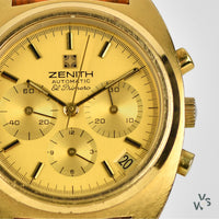 A Most Appealing Gold Plated Zenith Automatic - El Primero Chronograph - Model 20-0220-418 - circa. 1970 - Vintage Watch Specialist