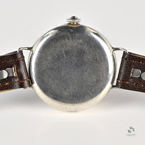 A Vintage Silver Trench Style Watch with Breguet Style Numerals - c.1930 - Vintage Watch Specialist