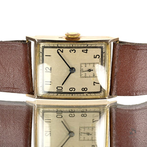 Anonymous Dial Vintage Tank Case Dress Watch in 9k Gold - BWC Case - c.1944 - Vintage Watch Specialist