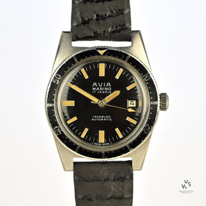Avia Marino - Incabloc - Automatic - Dive Watch - c.1960s - With ETA 2472 Movement - Vintage Watch Specialist