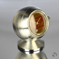 BOC Branded Desk Clock with Magic Seconds Hand and Light Changing Dial - Vintage Watch Specialist