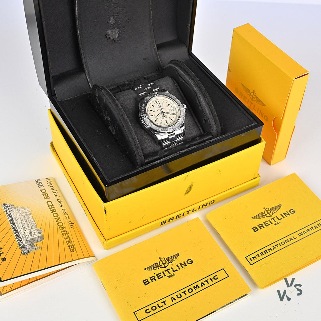 Breitling Colt Automatic 41 - Model Ref. A17380 - White Dial - 2009 with Box and Paperwork - Vintage Watch Specialist