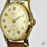 Buren 9k Gold Presentation Dress Watch - 17 Jewel - c.1964/65 - Vintage Watch Specialist