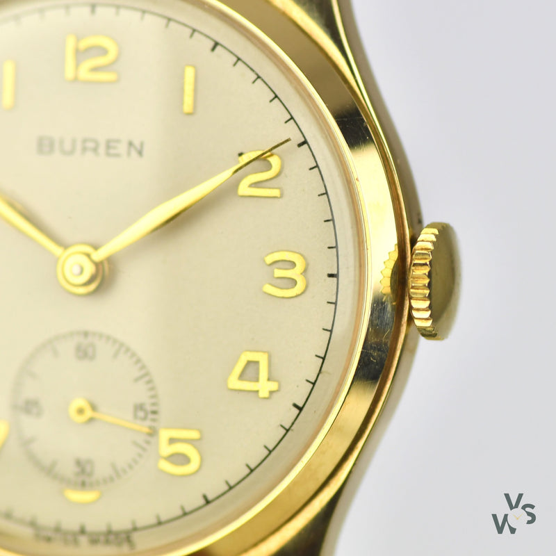 Buren 9k Gold Presentation Dress Watch - 17 Jewel - c.1964/65 - Vintage Watch Specialist