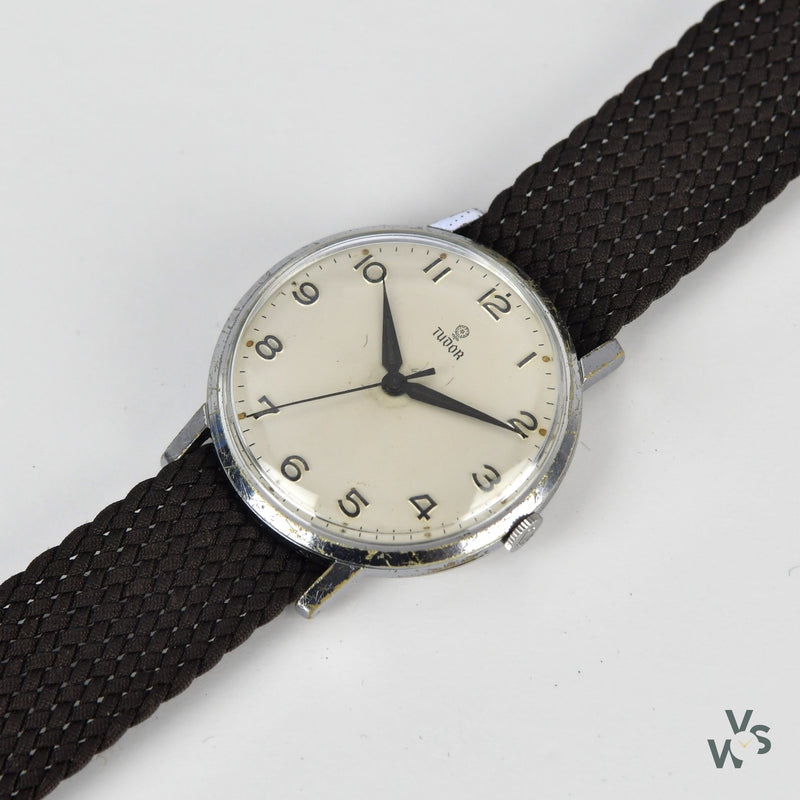 c.1950s Vintage Tudor Dress Watch - Chrome Topped Case - Vintage Watch Specialist