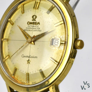 c.1963 Omega Constellation Pie Pan/Crosshair Dial - 168.004- 62 S.C Gold Capped Case - Cal.561 - Vintage Watch Specialist