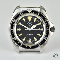 Cabot Watch Company - CWC Royal Marines Dive Watch - Case Back Markings 0555/6645-99 - Issued 1994 - Vintage Watch Specialist