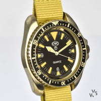 Cabot Watch Company - CWC Royal Marines Dive Watch - Case Back Markings 0555/6645-99 - Issued 1994 - Vintage Watch Specialist