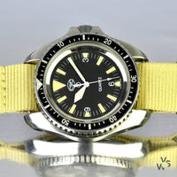 Cabot Watch Company - CWC Royal Marines Dive Watch - Case Back Markings 0555/6645-99 - Issued 1994 - Vintage Watch Specialist