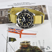 Cabot Watch Company - CWC Royal Marines Dive Watch - Case Back Markings 0555/6645-99 - Issued 1994 - Vintage Watch Specialist