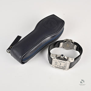 Cartier Santos 100 - Silvered Opaline Dial - 38mm - Aligator Strap - Vintage Watch Specialist