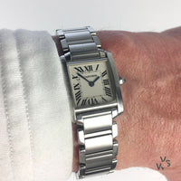 Cartier Tank Francaise - Model Ref: 3217 - White Roman Dial - c.2000 - Box & Papers - Vintage Watch Specialist