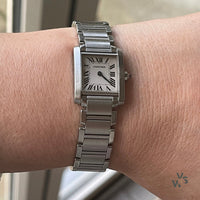 Cartier Tank Francaise - Model Ref: 3217 - White Roman Dial - c.2000 - Box & Papers - Vintage Watch Specialist