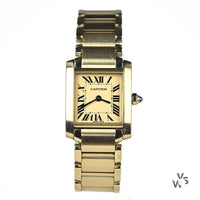 Cartier Tank Francaise - Model Ref: 3217 - White Roman Dial - c.2000 - Box & Papers - Vintage Watch Specialist