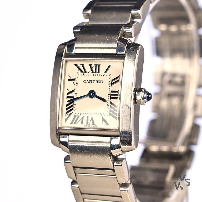 Cartier Tank Francaise - Model Ref: 3217 - White Roman Dial - c.2000 - Box & Papers - Vintage Watch Specialist