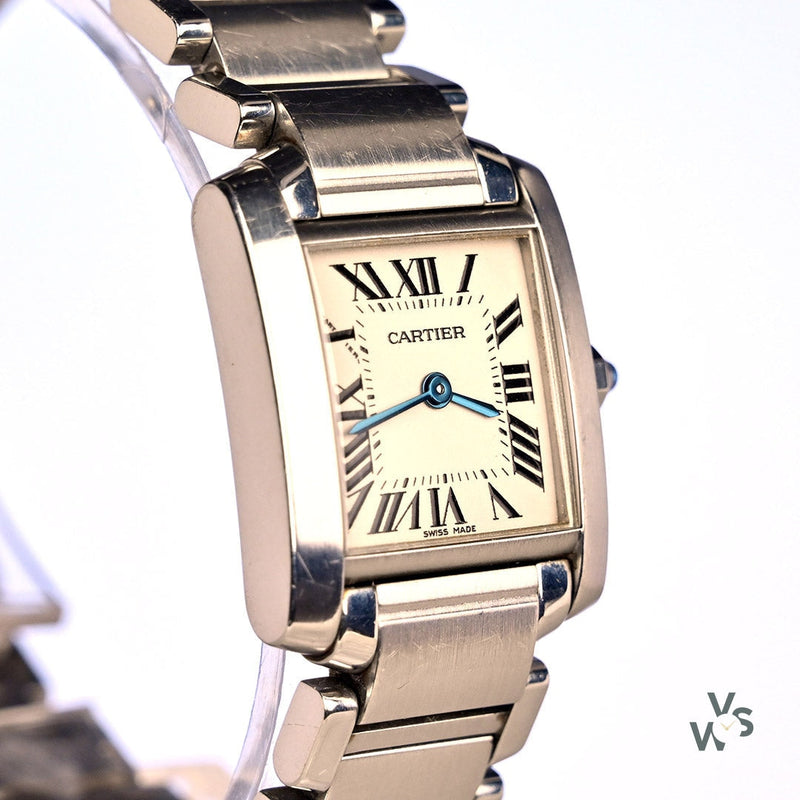 Cartier Tank Francaise - Model Ref: 3217 - White Roman Dial - c.2000 - Box & Papers - Vintage Watch Specialist