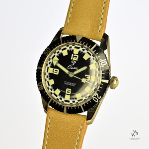 Creation Dive Style Watch - Chequered Flag Dial - c.1960s - Vintage Watch Specialist