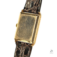 Cyma Art Deco Style Tank Dress Watch - Breguet Style Numerals - 9k Gold - c.1920s - Vintage Watch Specialist