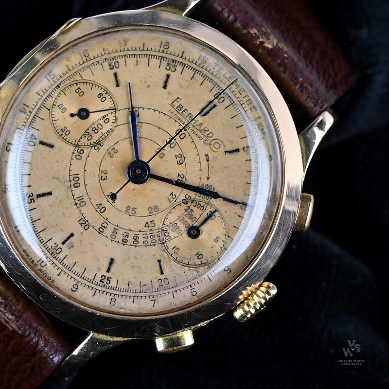 Eberhard & Co - Early La Chaux-de-Fonds Télémètre Dial - Pre-Extra Fort - 18k Rose Gold - c.1940s - Vintage Watch Specialist