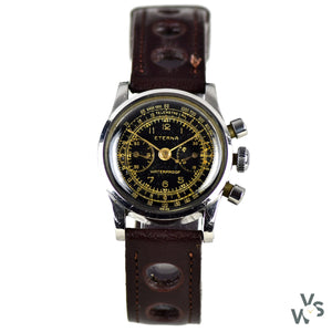 Eterna ’Baby’ Chronograph c.1940s - Rare Calibre Valjoux 69 - Vintage Watch Specialist