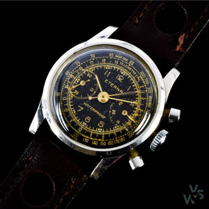 Eterna ’Baby’ Chronograph c.1940s - Rare Calibre Valjoux 69 - Vintage Watch Specialist