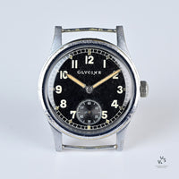 Glycine German Army Officers Watch (DH) WW2 - c.1940s - Vintage Watch Specialist