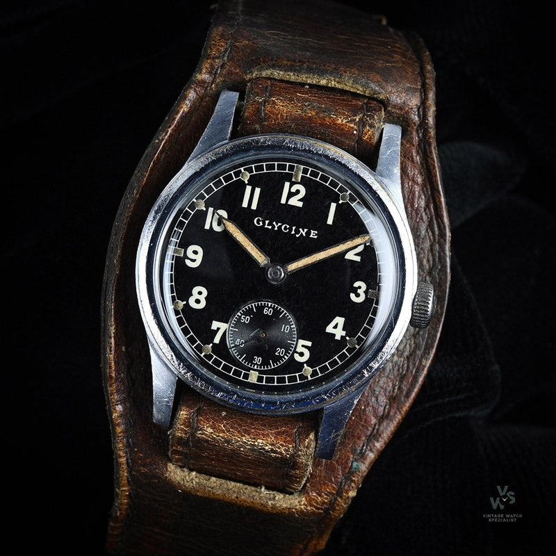 Glycine German Army Officers Watch (DH) WW2 - c.1940s - Vintage Watch Specialist