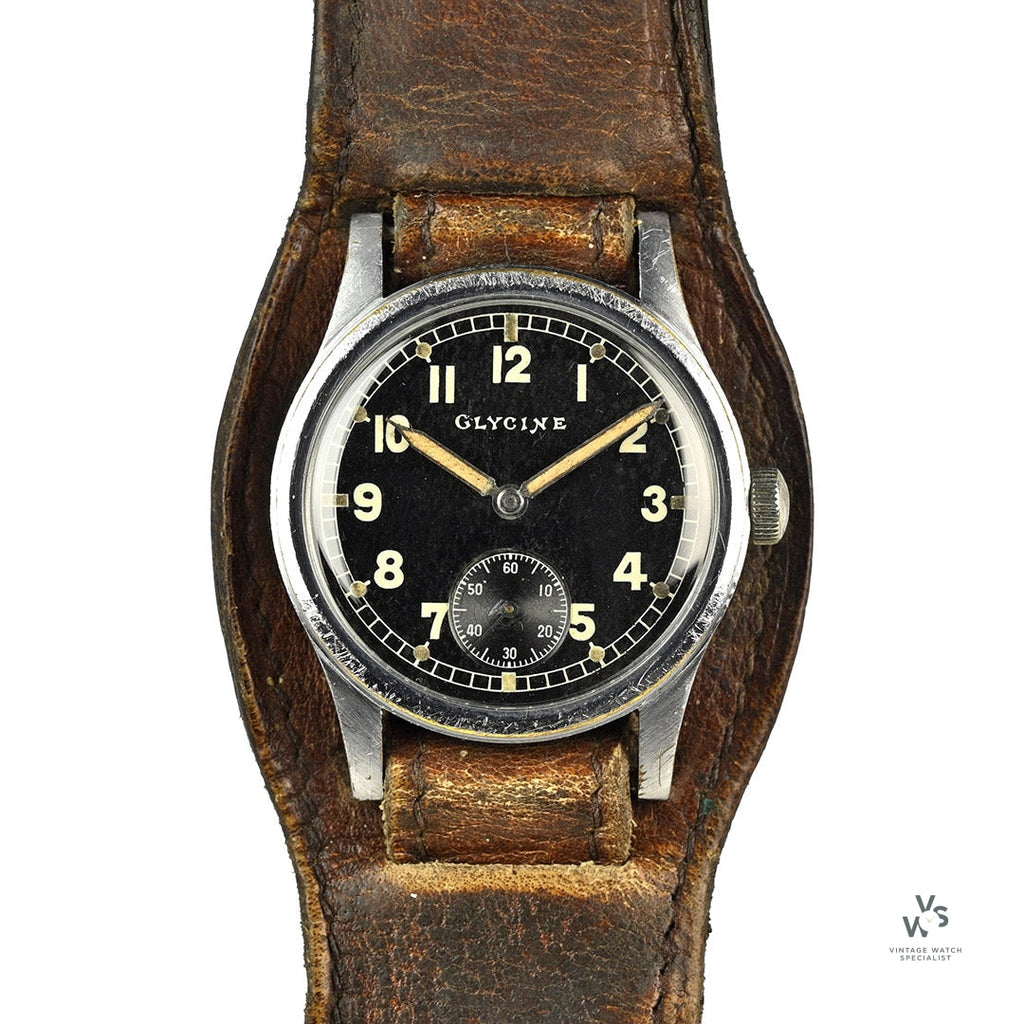 Glycine German Army Officers Watch (DH) WW2 - c.1940s - Vintage Watch Specialist