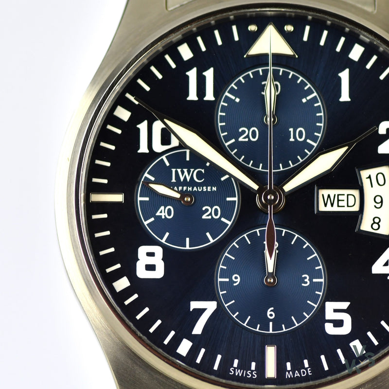 IWC Pilots Chronograph Le Petit Prince 43mm Automatic Watch with Box and Papers - Vintage Watch Specialist