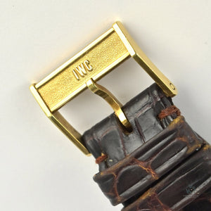 IWC Vintage 18k Gold Dress Watch - Silver Satin Brushed Dial - c.1969 - Vintage Watch Specialist