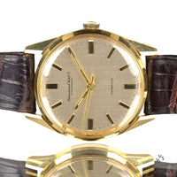 IWC Vintage 18k Gold Dress Watch - Silver Satin Brushed Dial - c.1969 - Vintage Watch Specialist