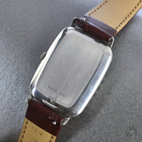 Jaeger Le Coultre Silver Tank Cased Dress Watch - Vintage Watch Specialist